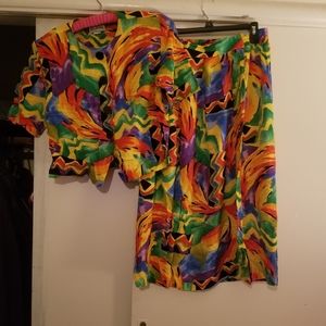 Lee Winter 80s vintage shirt and skirtliset